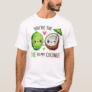 Süßes Limette- und Kokosnuss-Freundschaftsdesign T-Shirt