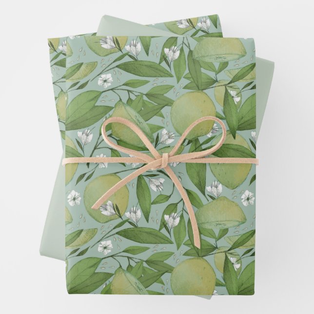 Süßes Limones Verpackungspapier Geschenkpapier Set (Beispiel)