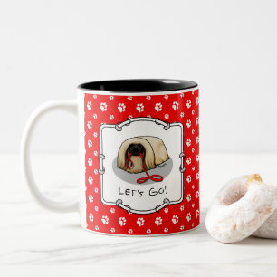Süßes Los geht's! Pekingese-Hund (braun maskiert) Zweifarbige Tasse
