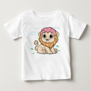 Süßes Löwen-Baby-T-Shirt – Farbige Babysachen Baby T-shirt