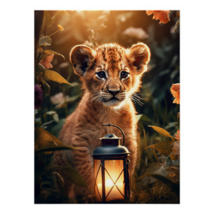 Süßes Löwenjunges Poster