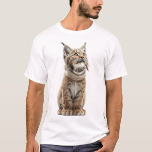 Süßes Luchs-Baby mit gestrickter Schärpe T-Shirt