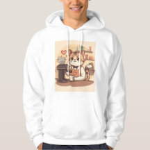 Süßes Lustiges Gemütliches Cartoon-Barista-Katzen-