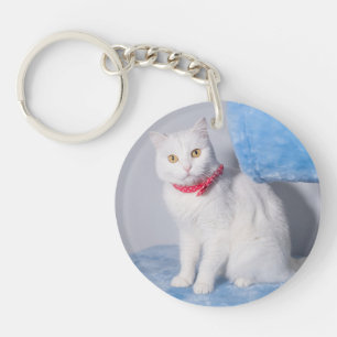 Süßes lustiges Katzenfoto Schlüsselanhänger