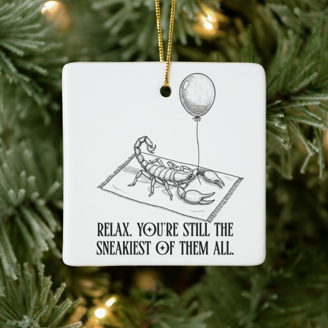 Süßes lustiges Skorpion-Geschenk Zodiac Geschenk  Keramikornament (Baum)