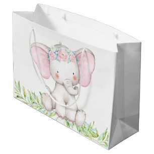 Süßes Mädchen Baby Elefant Baby Shower Große Geschenktüte