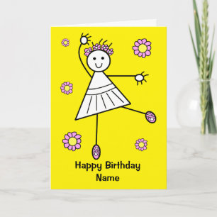 Süßes Mädchen Balletttänzerin Geburtstag Karte