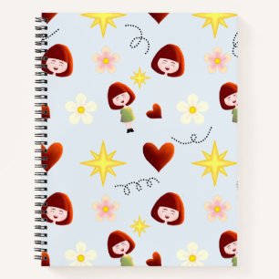 Süßes Mädchen Blumen Notizbuch