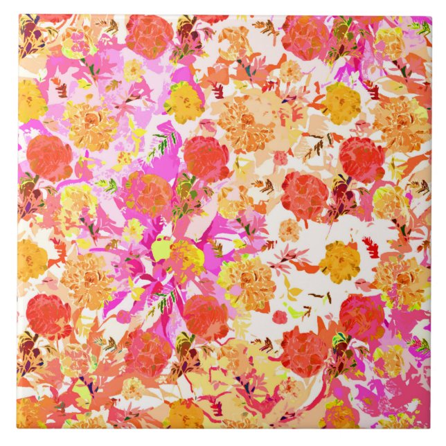 Süßes Mädchen-Blumenmuster Fliese (Vorderseite)