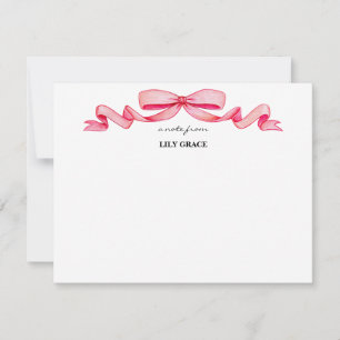 Süßes Mädchen-Blush-Rosa-Band-Rahmen  Mitteilungskarte