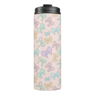 Süßes Mädchen-Bogen-Name Pastell Thermosbecher