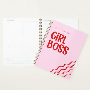 Süßes Mädchen Boss Pink und Rot Benutzerdefinierte Planer