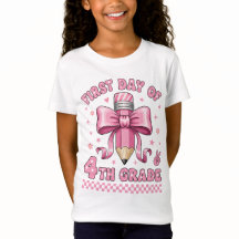 Süßes Mädchen der 4. Klasse Rosa Schleife Coquette