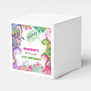Süßes Mädchen Dinosaurier 4. Geburtstagsfeier Geschenkschachtel