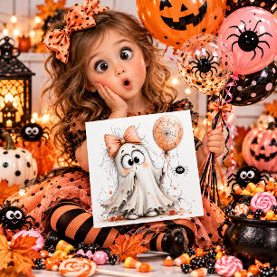Süßes Mädchen-Gespenst mit Schleife Halloween-Kart
