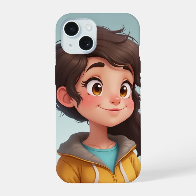 süßes Mädchen iPhone 15 Hülle (Rückseite)