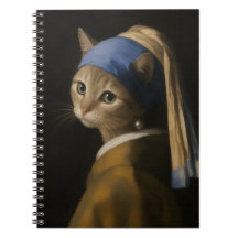Süßes Mädchen mit einer Perlenohrring-Katzenkunst