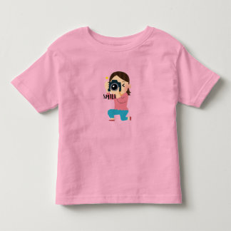 Süßes Mädchen mit Kamera – Liebenswerte Cartoon-Fo Kleinkind T-shirt