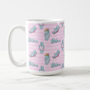 SÜßES MÄDCHEN-NILPFERD IN EINEM BIKINI AM STRAND KAFFEETASSE