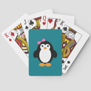 Süßes Mädchen Pinguin Spielkarten