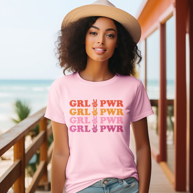 Süßes Mädchen Power Friedenszeichen T-Shirt (Von Creator hochgeladen)