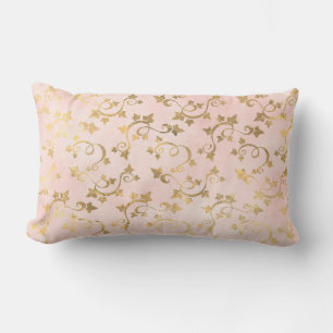 Süßes Mädchen-Rosa Metallisches Gold Vintage Lendenkissen