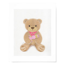 Süßes Mädchen Teddybär Kinderzimmer Kunst Druck