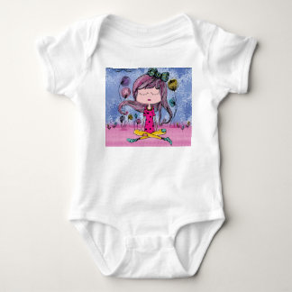 Süßes Mädchen Yoga Illustration Baby Bodysuit Strampler