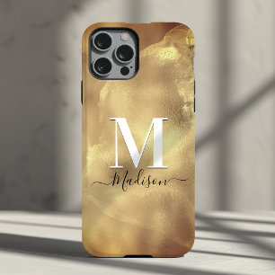 Süßes, Mädchenhaftes, goldenes Marmor-Kunst-Monogr Case-Mate iPhone 14 Hülle