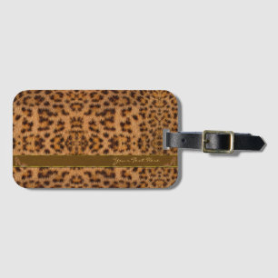 Süßes, Mädchenhaftes Jaguar-Muster Tierprint & Sti Gepäckanhänger