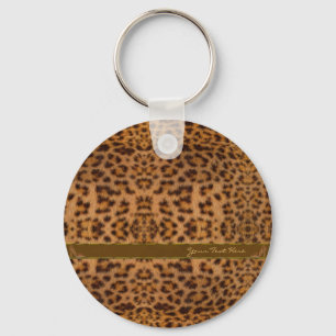 Süßes, Mädchenhaftes Jaguar-Muster Tierprint & Sti Schlüsselanhänger