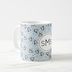 Süßes, Mädchenhaftes, Pastellblaues Einhorn Muster Kaffeetasse