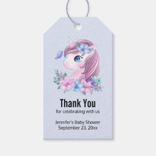 Süßes & magisches Baby-Einhorn-Wasserfarben-Dankes Geschenkanhänger