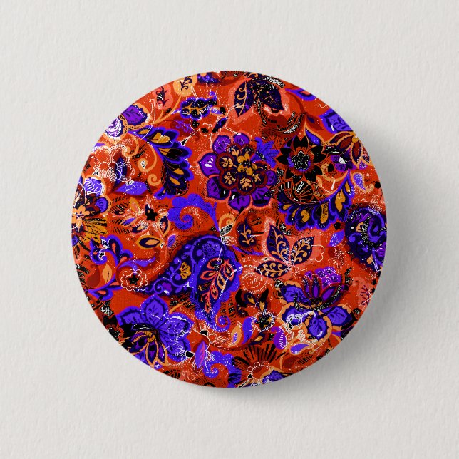 Süßes magisches Blumenmuster Button (Vorderseite)