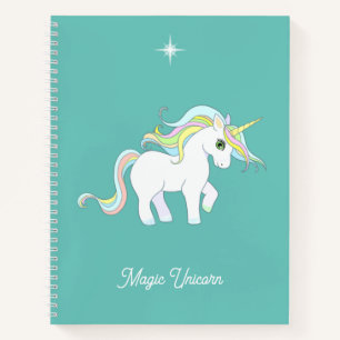 Süßes magisches Einhorn auf Türkis Notizbuch