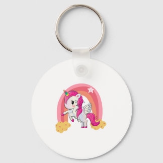 Süßes magisches Einhorn-Kinder-Shirt Schlüsselanhänger