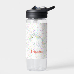 Süßes magisches Einhorn & mehrfarbige Sterne Trinkflasche
