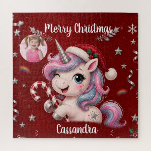 Süßes magisches karmesinrotes Weihnachts-Einhorn-M