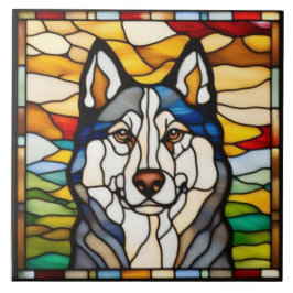 Süßes Malamute-Dekorationskeramikfliese Fliese