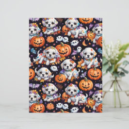 Süßes Malteser-Welpen-Halloween-Schrappbuch-Papier