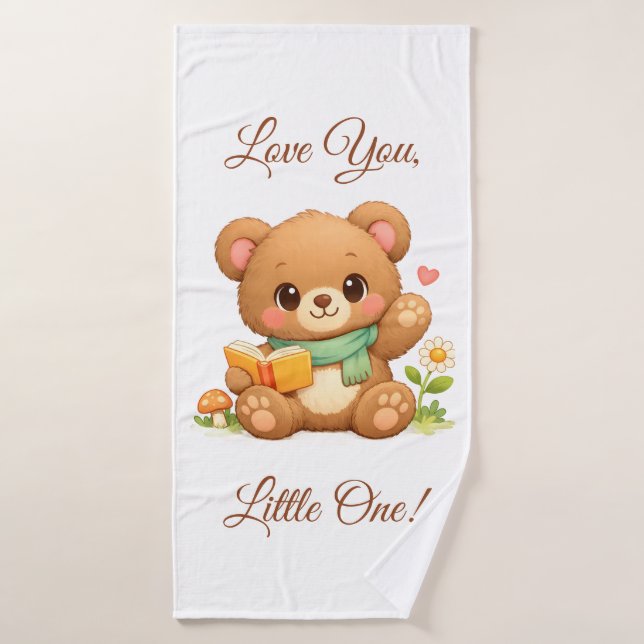 Süßes Märchen-Lesebär-3-teiliges-Kindertuch-Set Badhandtuch Set (Badehandtuch)