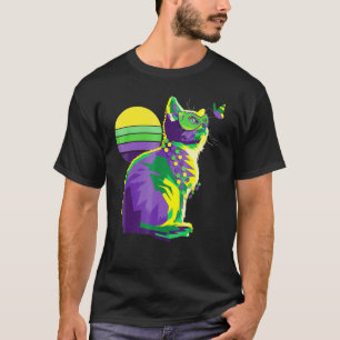 Süßes Mardi Gras Kätzchen Schmetterling New Orlean T-Shirt
