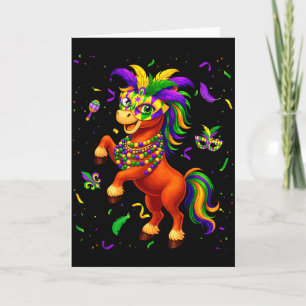 Süßes Mardi Gras Pferd Liebhaber Fett Dienstag New Karte