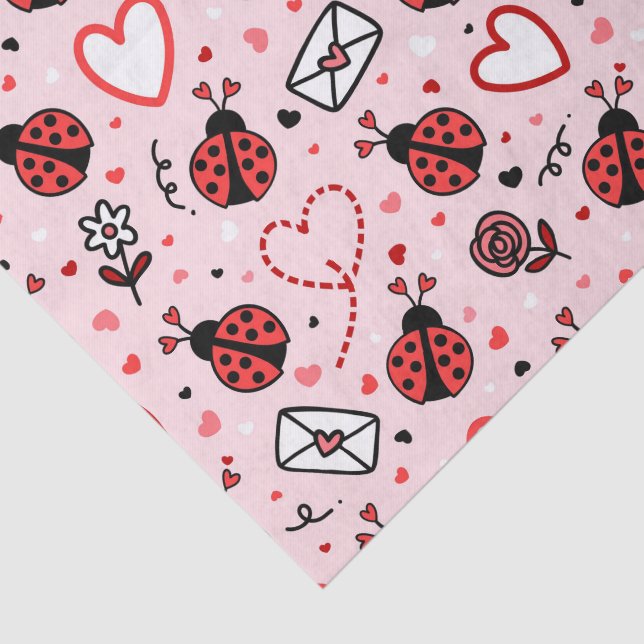 Süßes Marienkäfer-Muster-Tissue-Papier Seidenpapier (Ausschnitt)