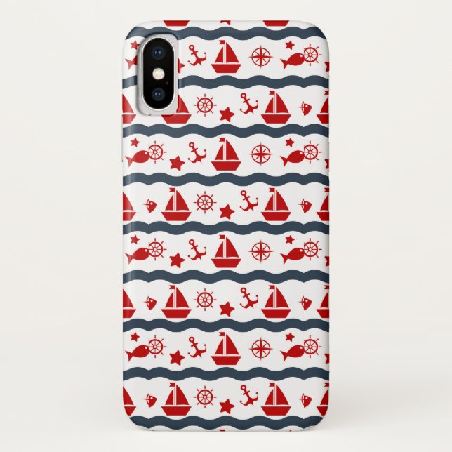 Süßes maritimes Muster Case-Mate iPhone Hülle (Rückseite)