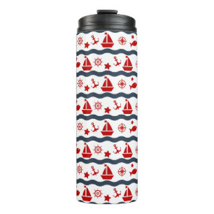 Süßes maritimes Muster Thermosbecher