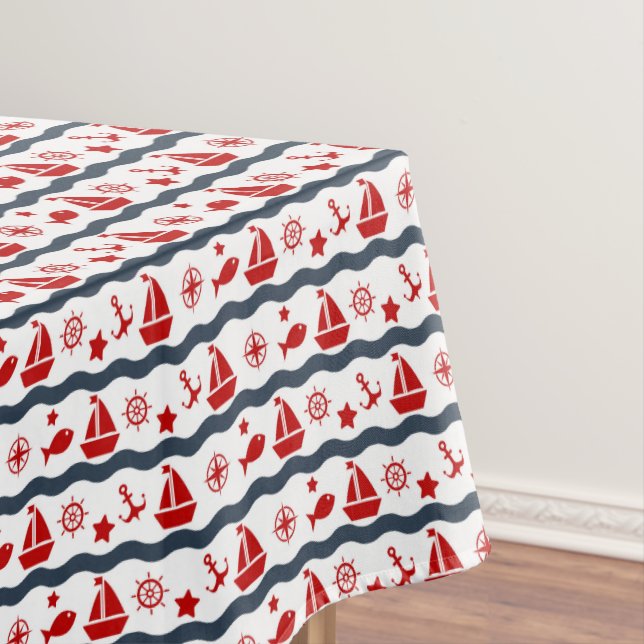 Süßes maritimes Muster Tischdecke (Beispiel)