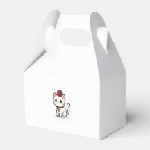 Süßes marokkanisches Kawaii-Katze mit Fez-Aufklebe