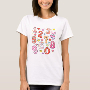 Süßes Mathe-Zahlen-Muster-T-Shirt für Kinder T-Shirt