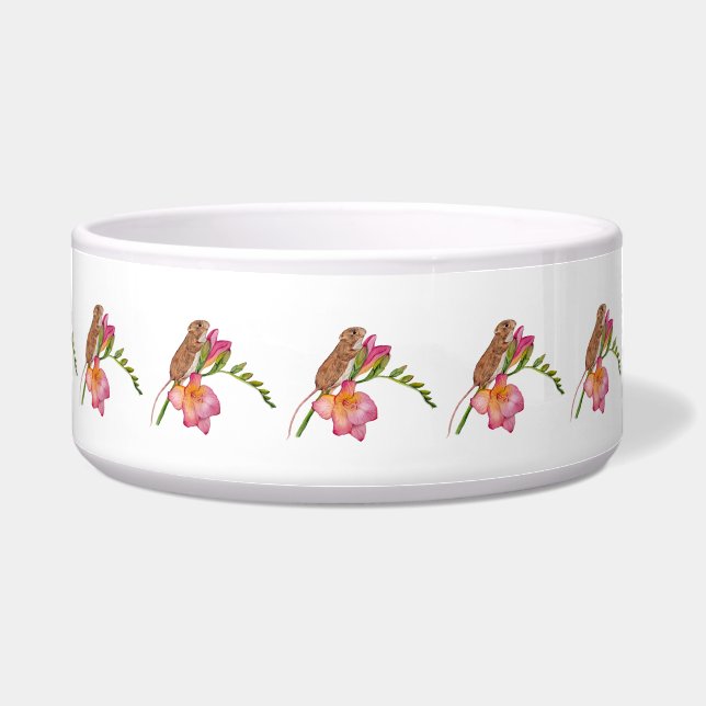 Süßes Maus-Wasserfarben-Blumendesign Napf (Vorderseite)